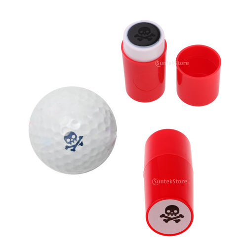 2Pcs Bright Colorfast Golf Ball Stamper Marker Skull Shape Design,Great Gift Prize for Golfer Learner Golf Ball Stamper Stamp