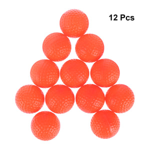 12pcs Orange Indoor Training Golfballs Indoor Practice Training Aids Exercise Field Balls PU Foam Golf Balls Training Practical