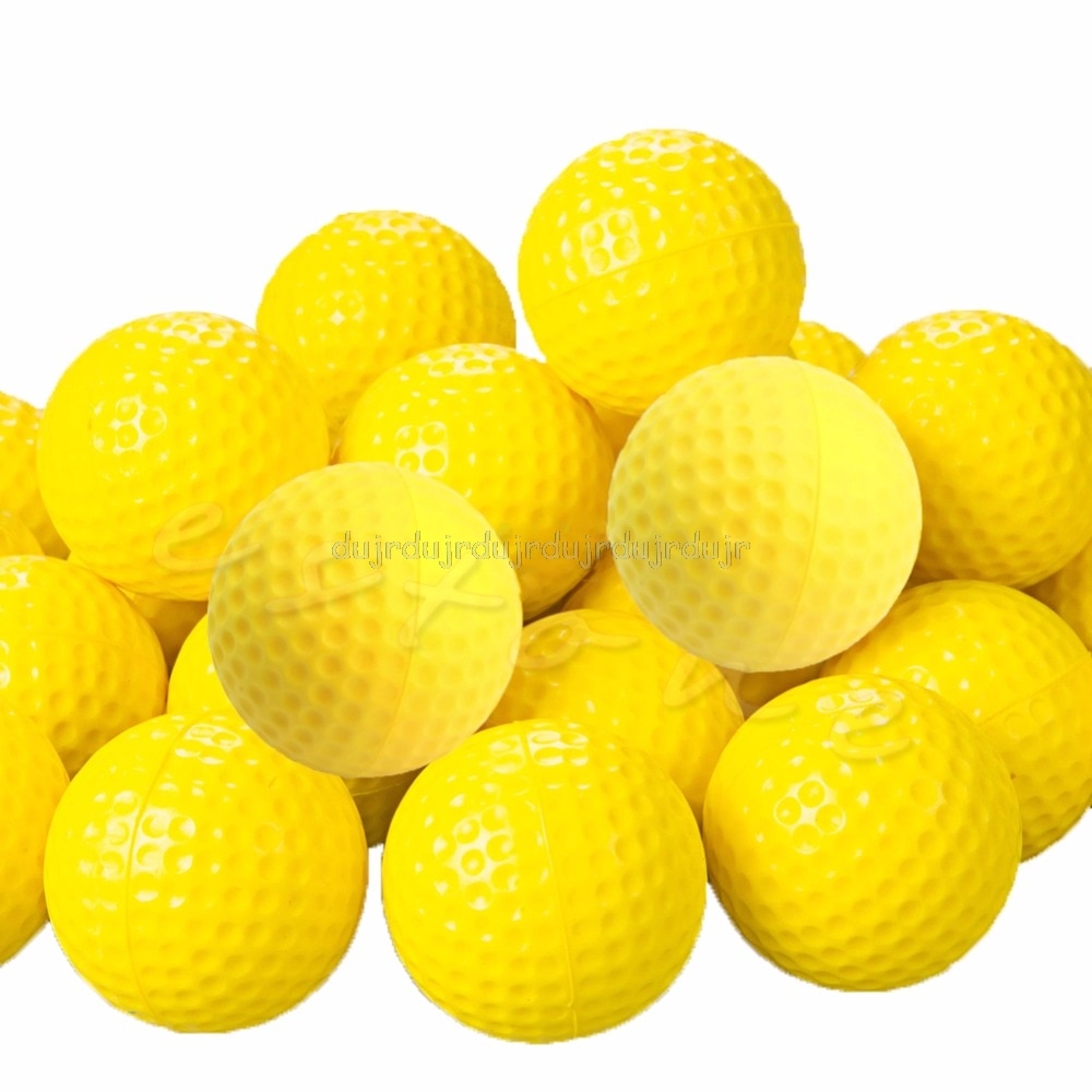 10Pcs PU Foam Golf Balls Yellow Sponge Elastic Indoor Outdoor Practice Training N06 dropship