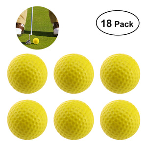 WINOMO 18PCS Practice Golf Balls Soft Dimpled Elastic Indoor Outdoor Training Soft Foam Golf Balls (Yellow)