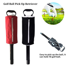 Load image into Gallery viewer, Black Zipper Golf Ball Pick Up Retriever Shag Bag Hold Up To 70 Balls Easy To Pick Up The Ball