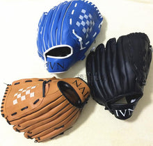 Load image into Gallery viewer, PVC leather bluebrownblack 10.5&quot;/11.5&quot;/12.5&quot; Softballs Outdoor Team Sports baseball gloves for men women kids Practice Equipment