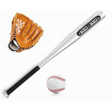 Load image into Gallery viewer, 1 Set 3pcs: 1pc Alloy Aluminium Baseball Bats 25&quot; 63cm Long, 1pc 10.5&quot; Size for Kids PVC Glove and 1pc 9&quot; Standard Baseball 1Bag