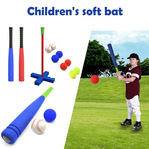 Kids Soft Foam T-Ball Baseball Set Toy Environmental Rubber Material Baseball Set Toy For Kids Over 3 Years Old